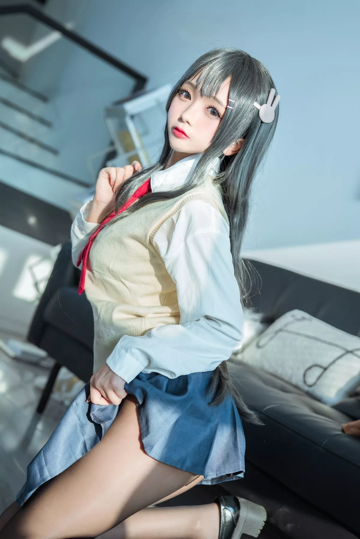 Xgyw.Org_Cosplay美女日奈娇麻衣校服主题私房性感学生制服半脱露蕾丝内衣迷人诱惑写真73P