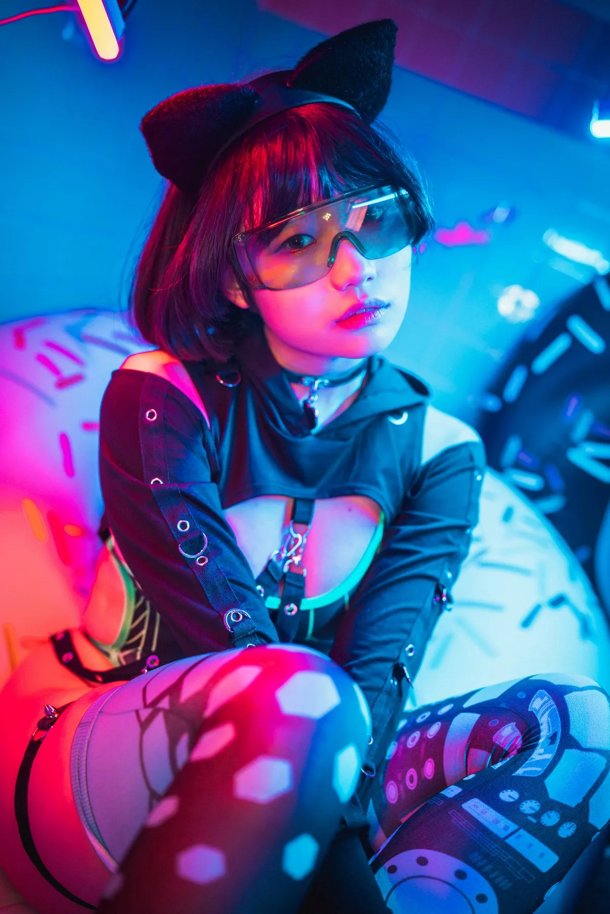 Xgyw.Org_[DJAWA]No.126_模特Mimmi_Cyberpunk Girl主题私房黑色高叉连体衣秀完美身材诱惑写真41P