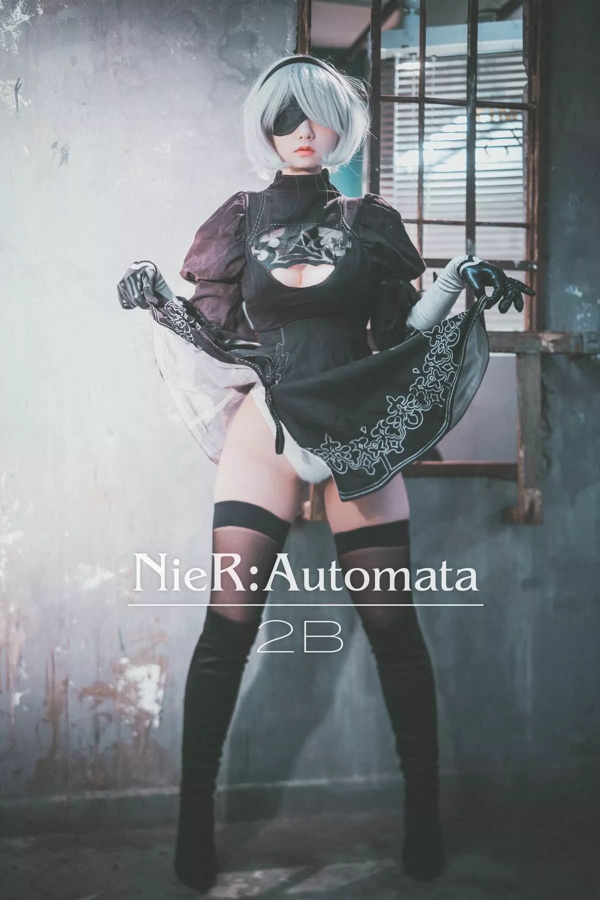 Xgyw.Org_[DJAWA]No.131_模特Jenny_NieR Automata 2B主题黑色服饰露白色内裤秀翘臀诱惑写真47P