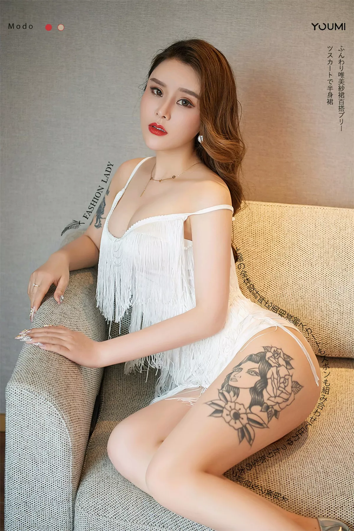 Xgyw.Org_[YouMi尤蜜]Vol.859_模特爱丽莎私房性感白色吊带服饰半脱露傲人豪乳惹火诱惑写真23P