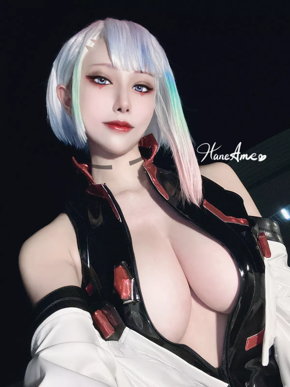 Xgyw.Org_Coser美女雨波_HaneAme-Cyberpunk Lucy主题私房浴缸黑色三点式内衣诱惑写真35P