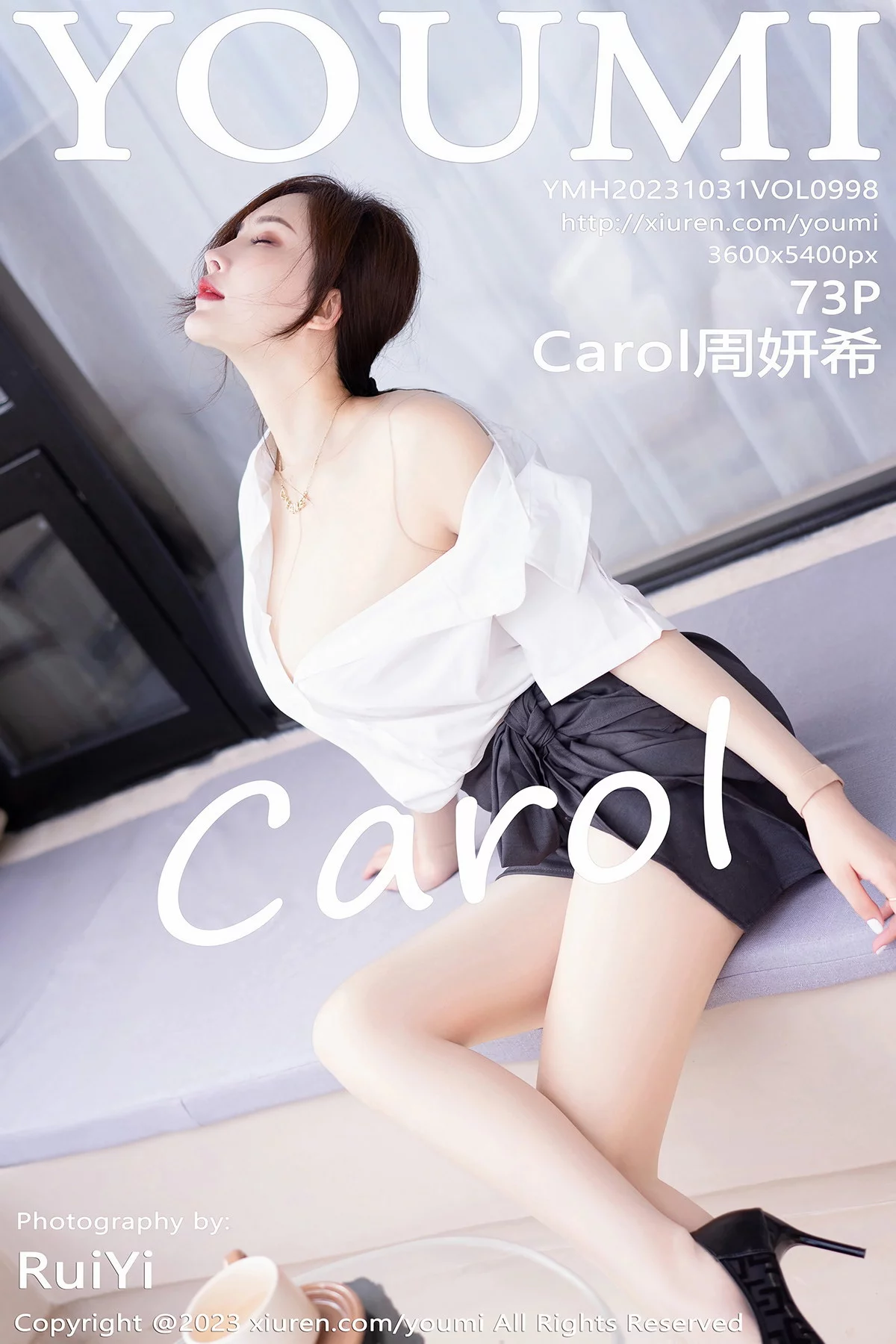 Xgyw.Org_[YouMi尤蜜荟]Vol.998_女神Carol周妍希性感白T配黑短裙露超薄无内肉丝惹火诱惑写真73P