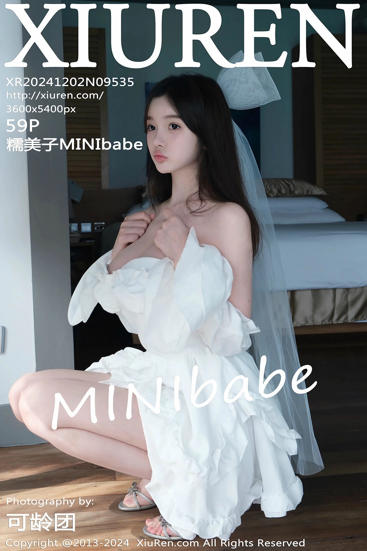 Xgyw.Org_XiuRen第9535期_模特糯美子MINIbabe性感白色婚纱配情趣内衣秀惹火身材诱惑写真59P