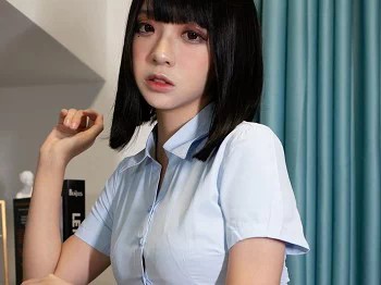[喵糖映画]Vol.386_个性制服少女居家短袖衬衣配黑短裙肉丝裤袜秀美腿迷人写真20P